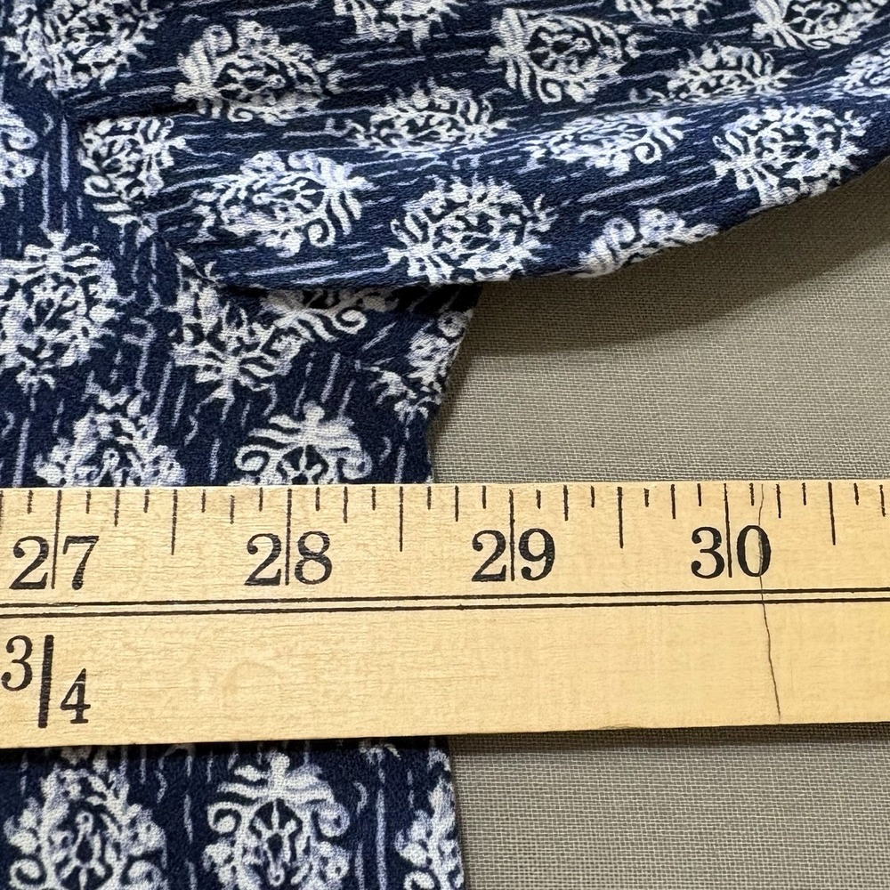 Pure Jill Tagged XL Tall Fits like a 2X Blue White Print Tunic Oversized Boho - Picture 7 of 10